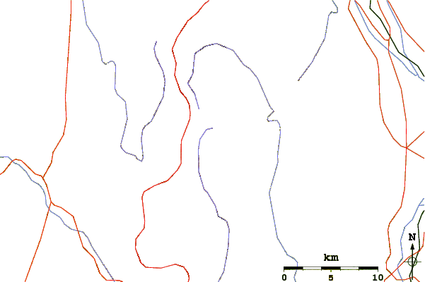 Roads and rivers around Mount Nōtori