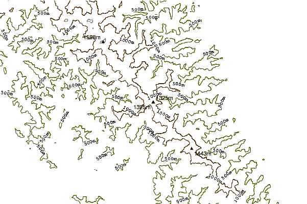 Mountain peaks around Mount Nozuka