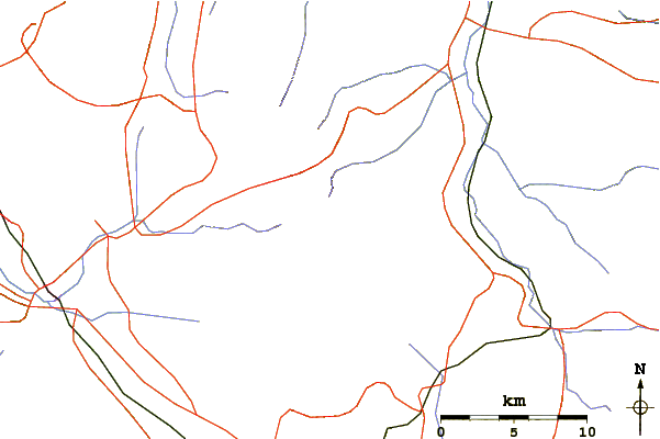 Roads and rivers around Mount Nyū