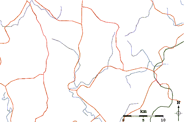 Roads and rivers around Mount Ōdaigahara