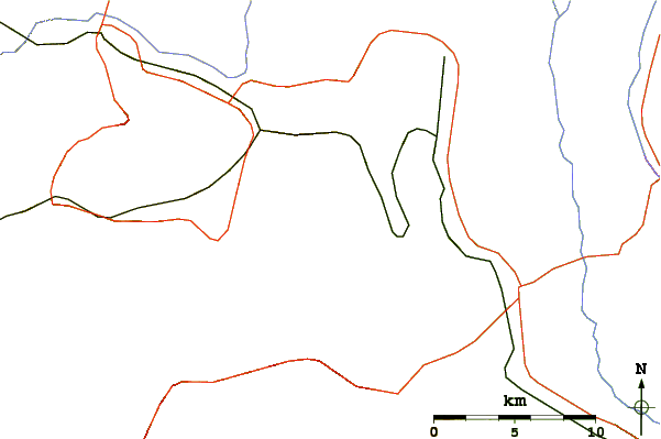 Roads and rivers around Mount Odasshu