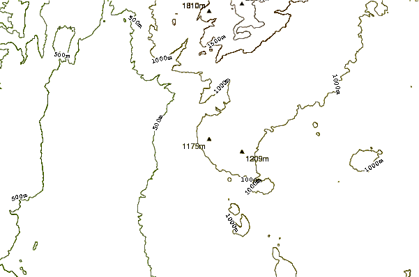 Mountain peaks around Mount Odem