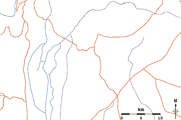 Roads and rivers around Mount Odem