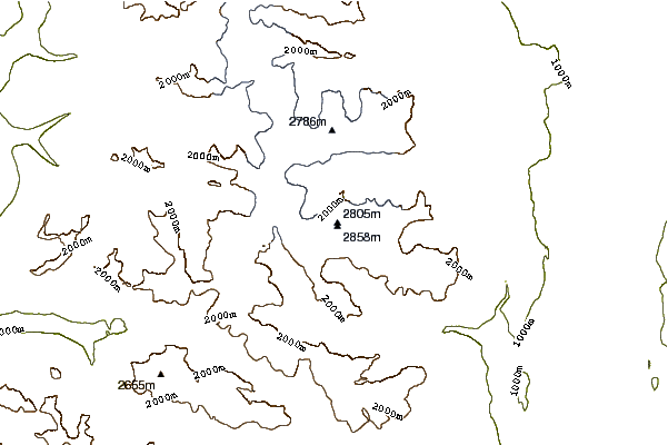 Mountain peaks around Mount Odin (British Columbia)