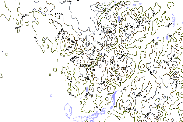 Mountain peaks around Mount Odin