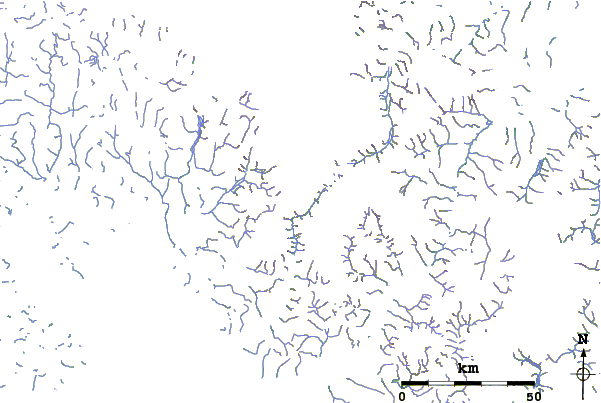 Roads and rivers around Mount Odin