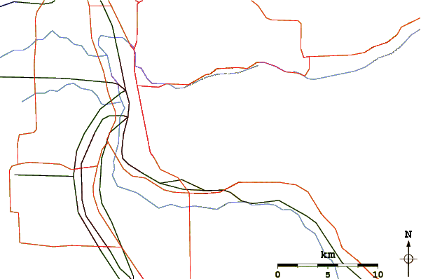 Roads and rivers around Mount Ogden