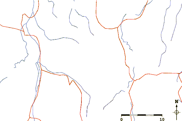 Roads and rivers around Mount Oizuru