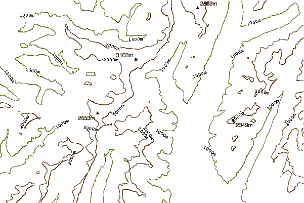 Mountain peaks around Mount Ollivier