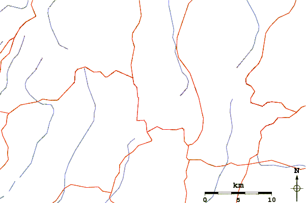 Roads and rivers around Mount Olympus (Cyprus)