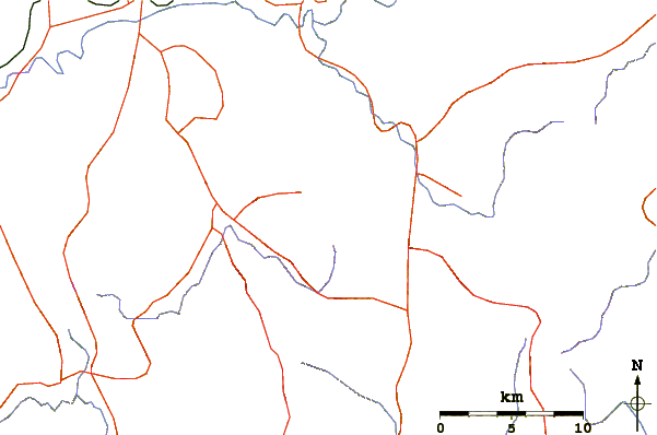 Roads and rivers around Mount Ōmine