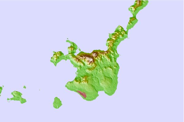 Surf breaks located close to Mount Omoto