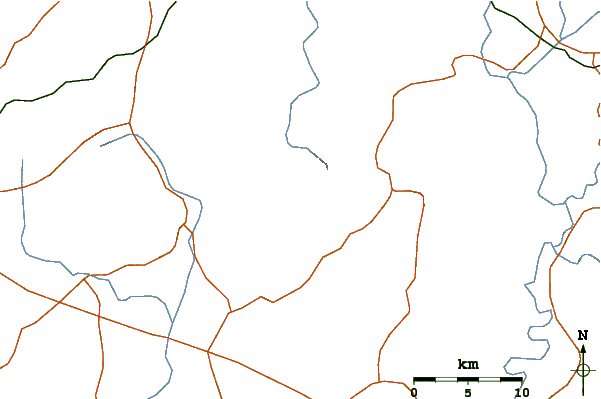 Roads and rivers around Mount Ophir