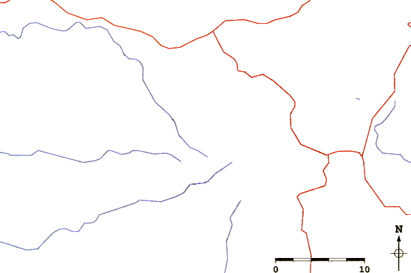 Roads and rivers around Mount Ord (Apache County, Arizona)