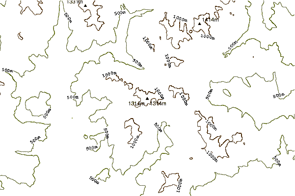 Mountain peaks around Mount Osceola