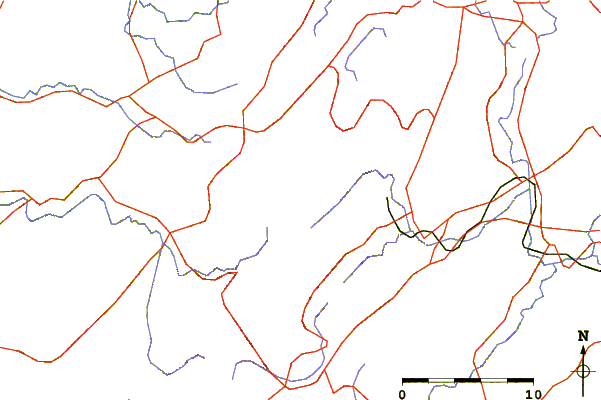 Roads and rivers around Mount Osorakan