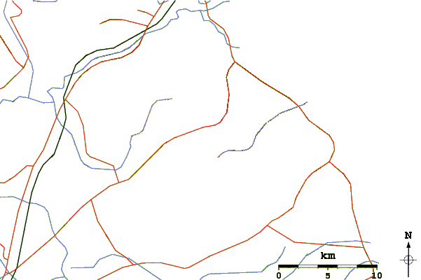 Roads and rivers around Mount Ossa (Greece)