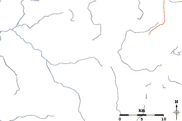 Roads and rivers around Mount Ossa