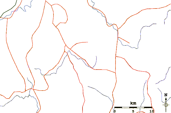 Roads and rivers around Mount Ōtenjō