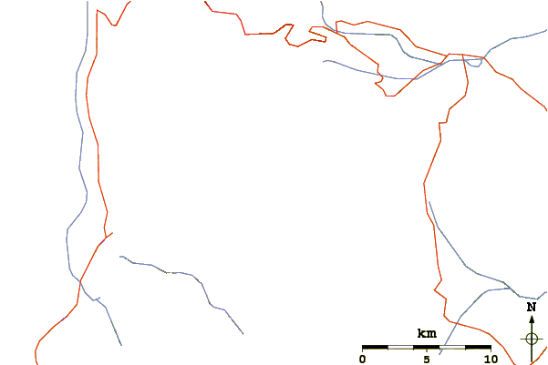 Roads and rivers around Mount Otis