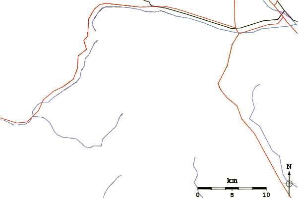 Roads and rivers around Mount Ouray