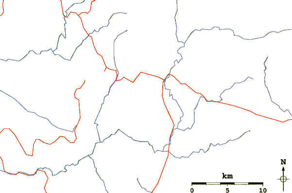 Roads and rivers around Mount Owen (Tasmania)