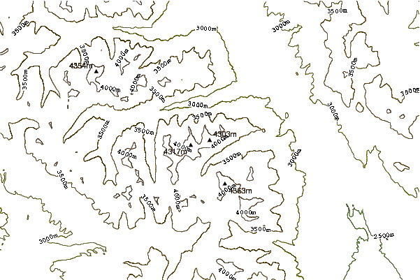 Mountain peaks around Mount Oxford