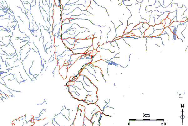 Roads and rivers around Mount POW/MIA