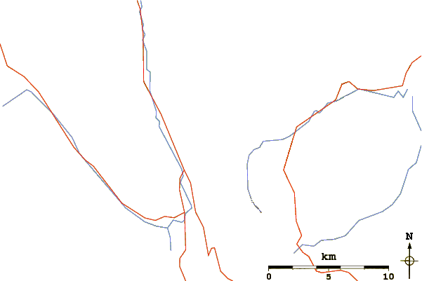 Roads and rivers around Mount Packenham