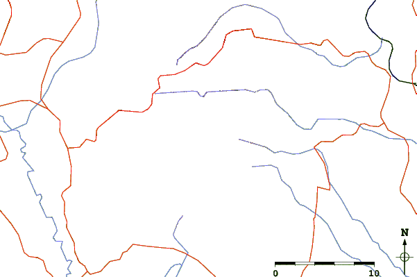 Roads and rivers around Mount Paiko