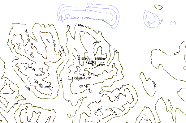 Mountain peaks around Mount Palmerston