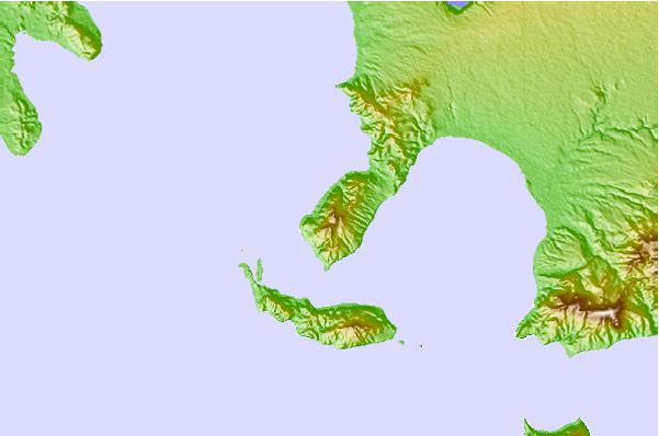 Surf breaks located close to Mount Panay