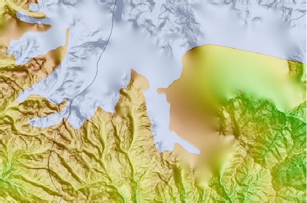 Surf breaks located close to Mount Pandim