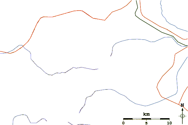 Roads and rivers around Mount Pankenūshi