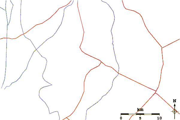 Roads and rivers around Mount Paras