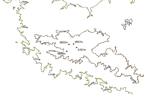 Mountain peaks around Mount Patah