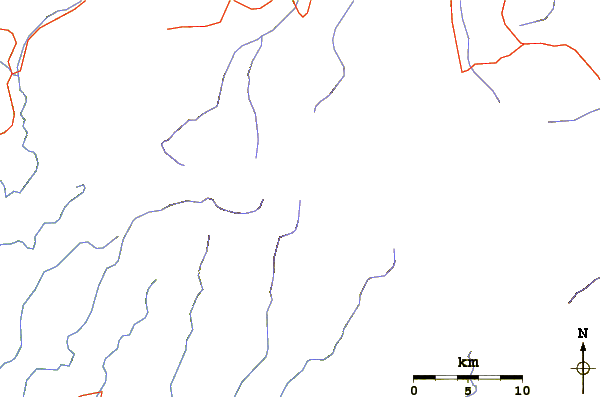 Roads and rivers around Mount Patah