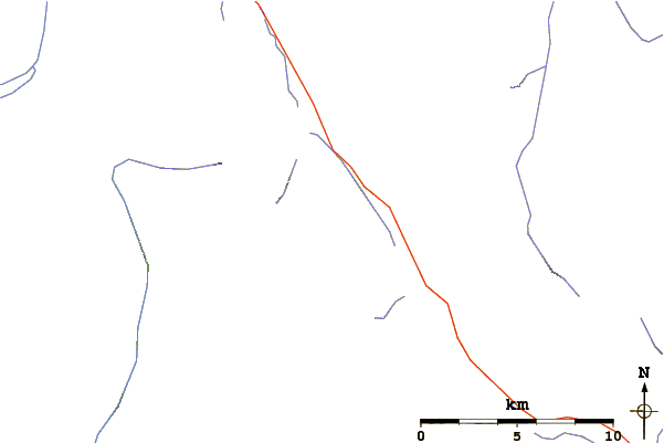 Roads and rivers around Mount Patterson