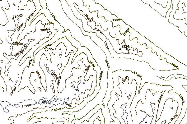 Mountain peaks around Mount Pauline