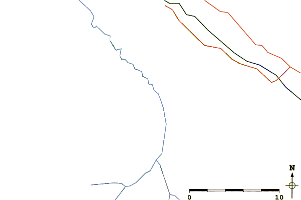 Roads and rivers around Mount Pauline