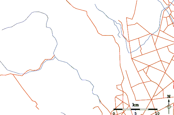 Roads and rivers around Mount Peel