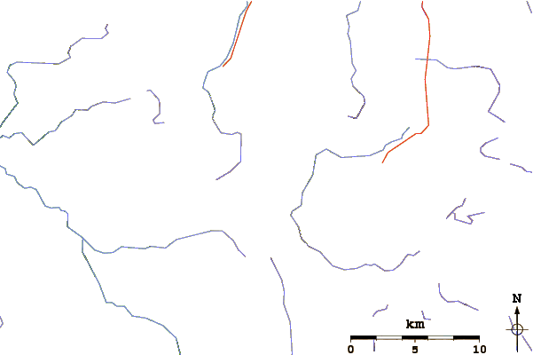 Roads and rivers around Mount Pelion East