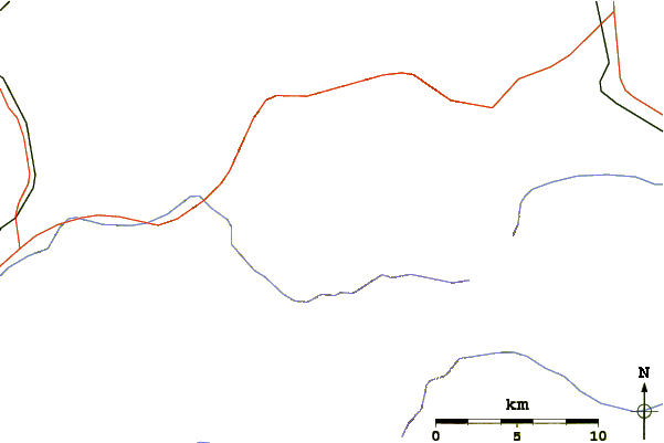 Roads and rivers around Mount Penkenūshi