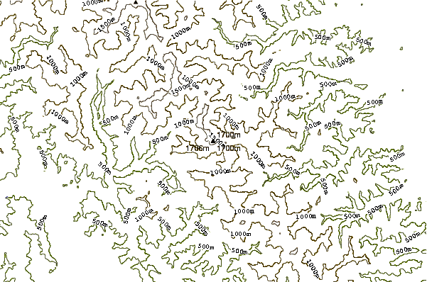 Mountain peaks around Mount Petegari