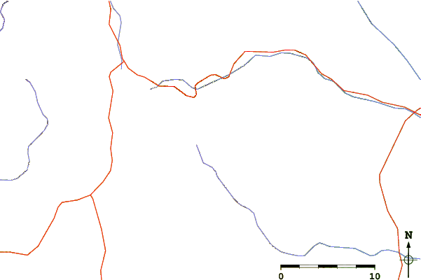 Roads and rivers around Mount Phillips (New Mexico)