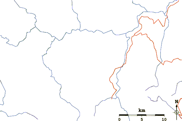 Roads and rivers around Mount Picton