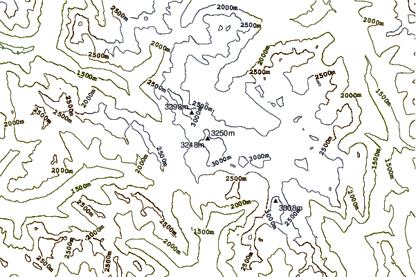 Mountain peaks around Mount Pilkington