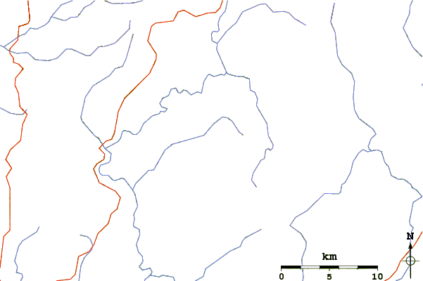 Roads and rivers around Mount Pilot