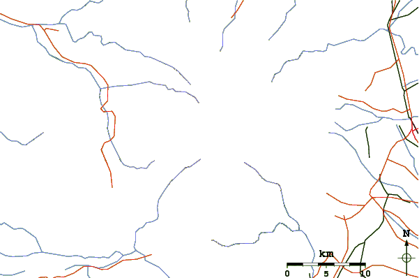 Roads and rivers around Mount Pinatubo