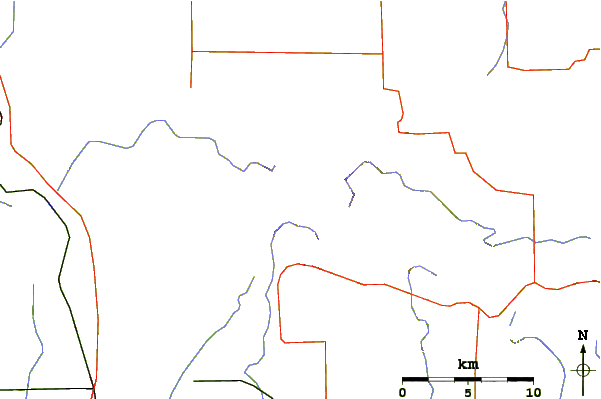 Roads and rivers around Mount Pinchot